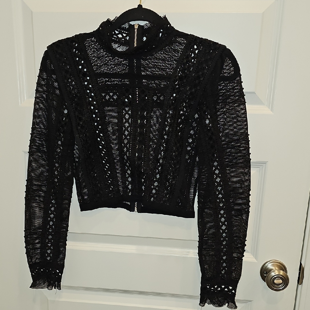 Etiquette Clothiers Black Lace Blouse (S)